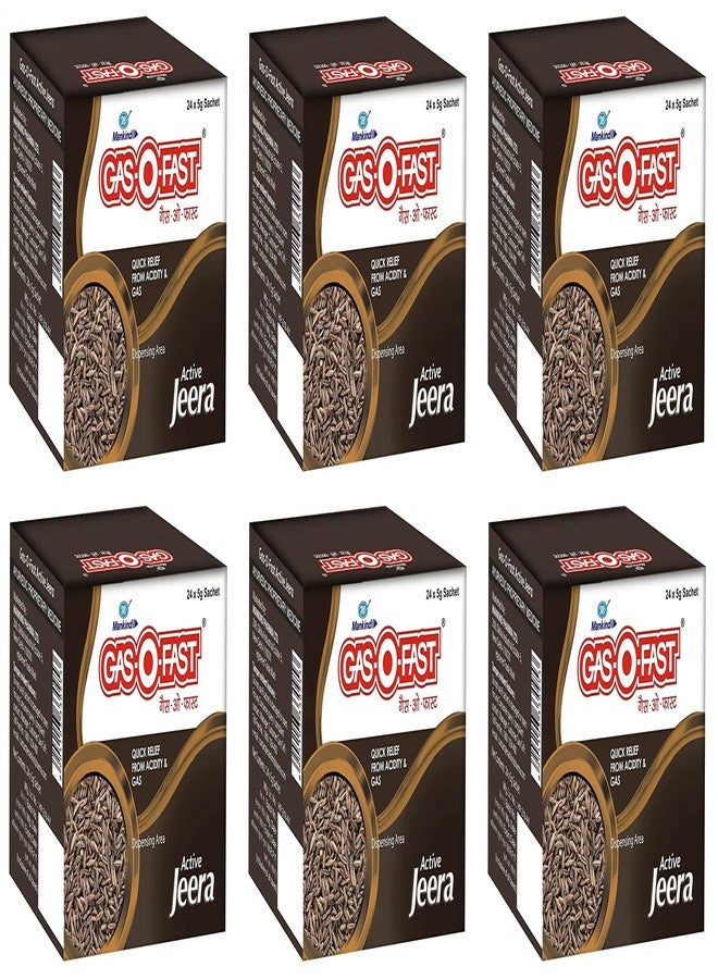 Mankind Gas-O-Fast For Relieving Acidity, Active Jeera- 24x 5gSachet x Pack of 6 - Image 1