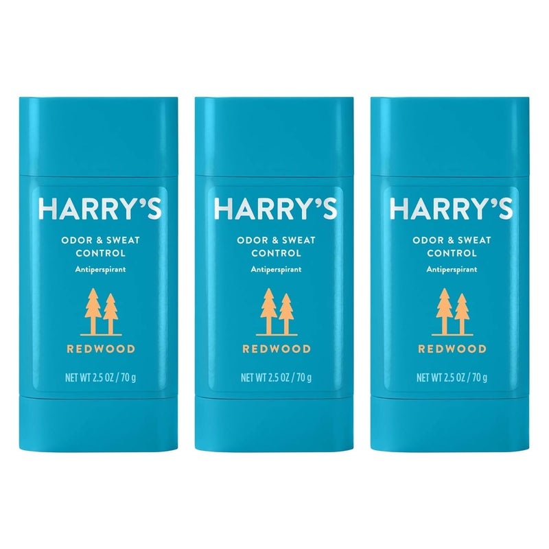 Harry's Antiperspirant Deodorant, Sweat & Odor Control Antiperspirant for Men, Redwood, 2.5 oz Pack of 3 - Image 1