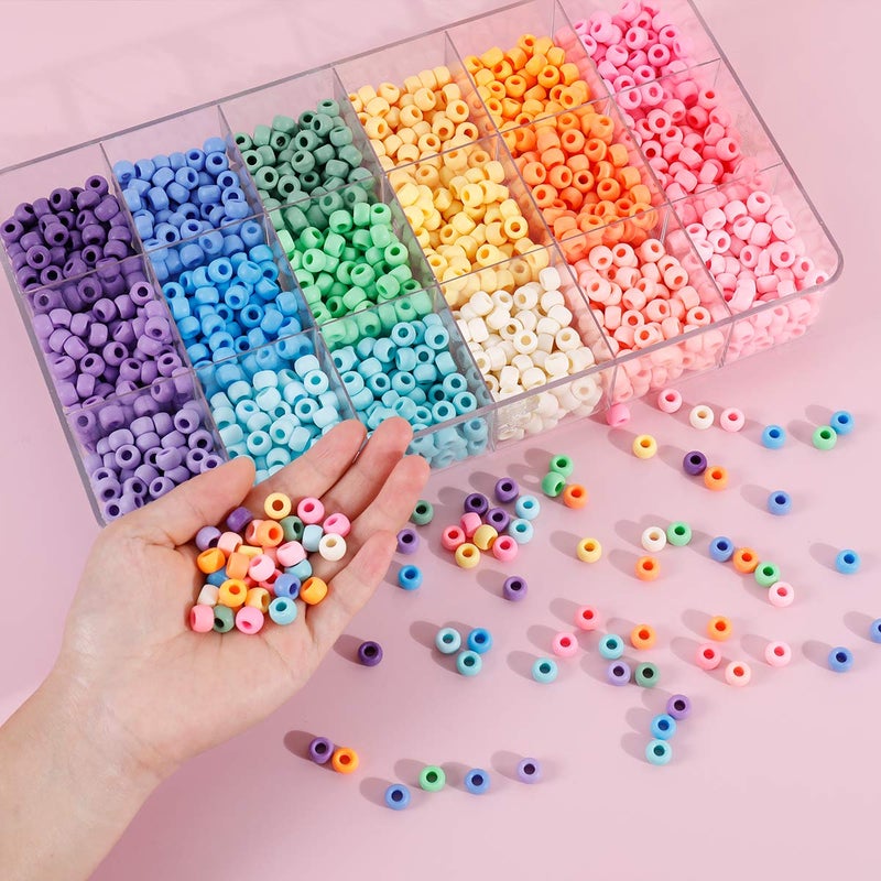 MAKERSLAND 2600+pcs Pony Beads Kit, 18 Color Rainbow Kandi Beads Set, Multicolor Matte Plastic Jewelry Making Kit for DIY Craft Friendship Bracelet Necklace Key Chain - Image 2