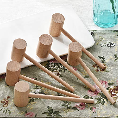 DOMG 6 Pcs Wooden Crab Lobster Mallets Seafood Hammers, Solid Natural Beechwood - Image 5