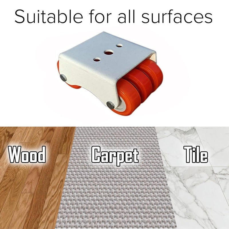 THOISEWELT Caster Wheel 6 Tyre Sound Proof Rolling Tyre Sofa Bed Kabat Table Trolly 250kg Medium Wight Load Capcity Orangle Color Pack Of 4 - Image 4