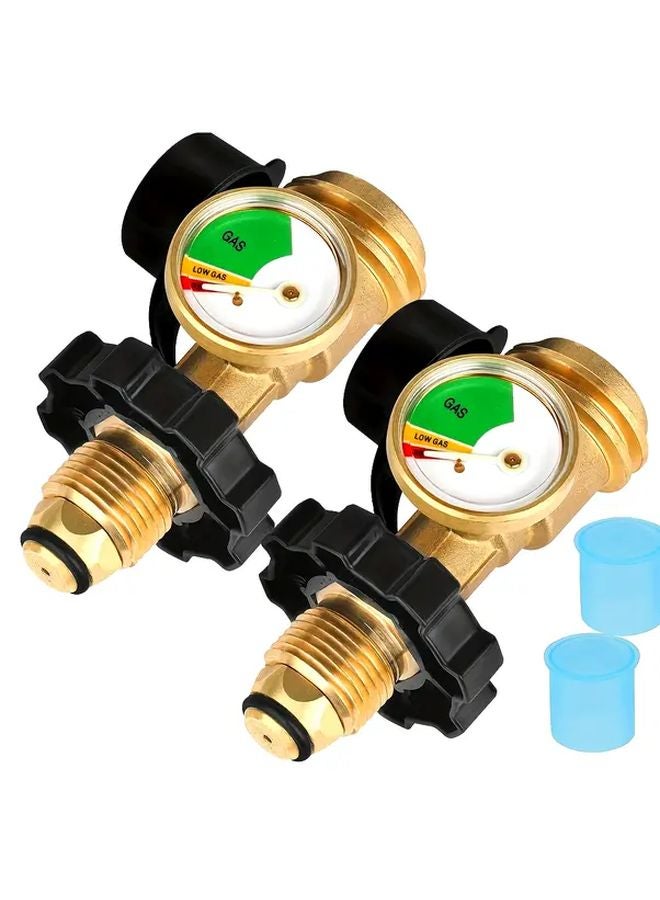 Yellow Propane Tank Adapter Converts LP to QCC1 Type1 with Gauge Old to New Connection - Image 2