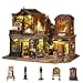Plustopoy DIY Miniature House Kit for Adults Mini Wooden Dollhouse Kit Book Shop Tiny House Diorama Building Kits with Light 3D Wooden Puzzles Bookend Shelf Insert Decor Creative Craft - Image 2