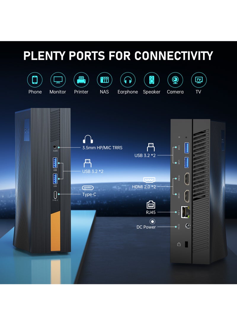 ACEMAGIC - Mini PC, Intel I5-11500B(up to 4.6GHz) Processor, 16GB RAM 512GB SSD, 4K UHD/Small PC, 2.4/5G WiFi, Bluetooth 5.2/HDMI/Business/Office/HTPC/Windows 11 Pro - Image 1