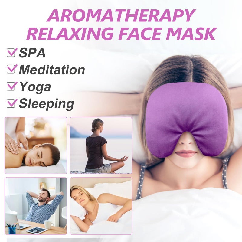 RelaxCoo Sinus Face Mask Heated for Headacheï¼ŒDry Eyes, Migraine, Sinus Pressure Relief, Warm Cold Compress, Lavander Eye Pillow Weighted for Relaxation, Sleep, Yoga, Microwavable Eye Heating Pad - Image 5