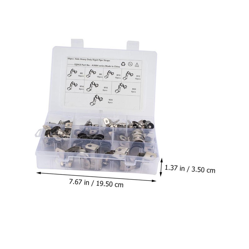 304 Stainless Steel Heavy Duty U Bracket Tube Strap Clamps 66 Pcs Pipe Securing Plumbing Installation - Image 3