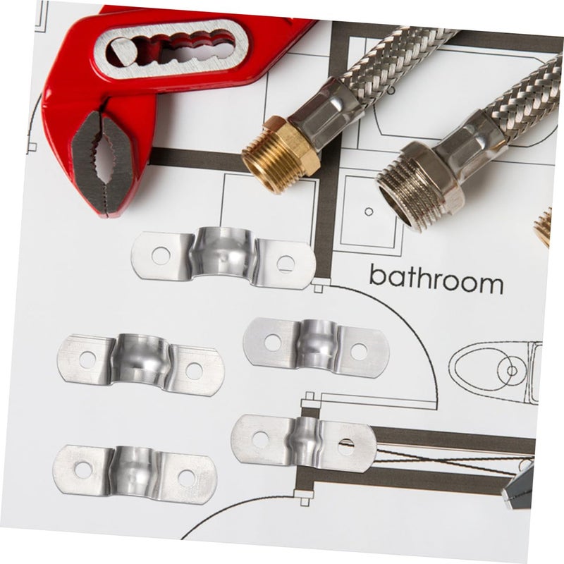 304 Stainless Steel Heavy Duty U Bracket Tube Strap Clamps 66 Pcs Pipe Securing Plumbing Installation - Image 5