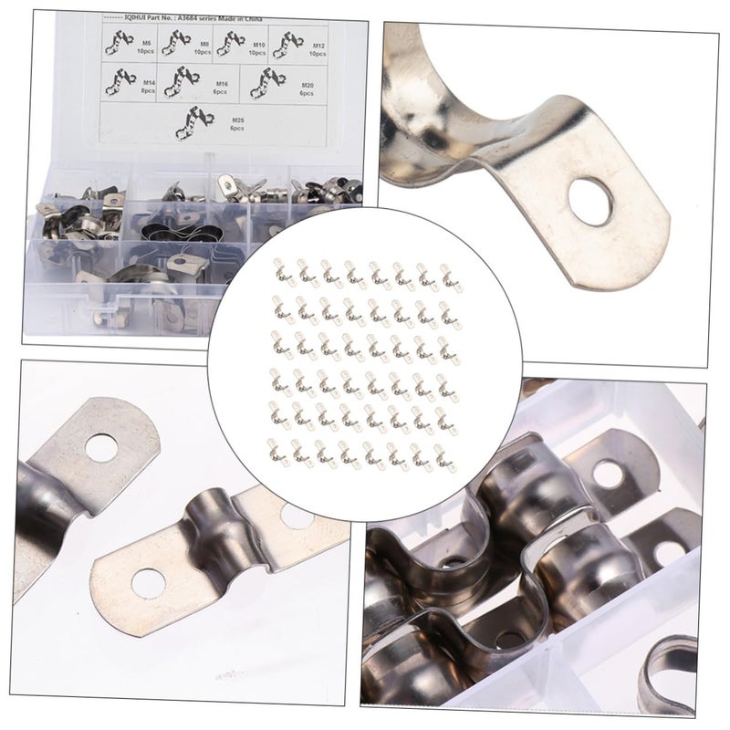 304 Stainless Steel Heavy Duty U Bracket Tube Strap Clamps 66 Pcs Pipe Securing Plumbing Installation - Image 4