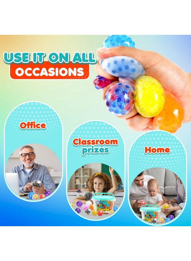 Lemostaar Squishy Stress Balls Fidget Toys - 72 Pack Squishy Toys Stress Ball for Anxiety, Fidget Stress Toys Bulk, Squeeze Balls for Adult with ADHD, Autism - Fidgets for Classroom Prize Box Toys - Image 4