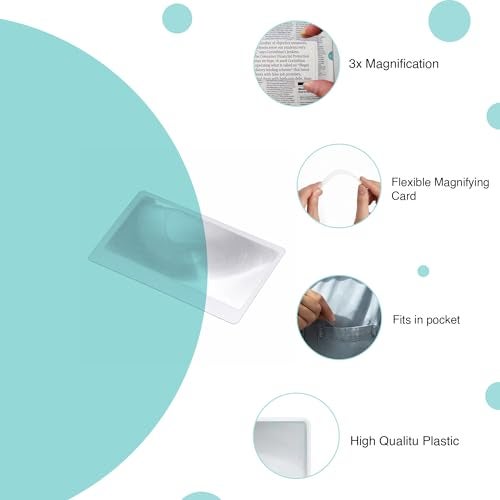 oddpod™ 10 Pcs Credit Card Size Fresnel Lens & Flexible Plastic 3X Magnifying Sheet - Pack of 10 - Image 4
