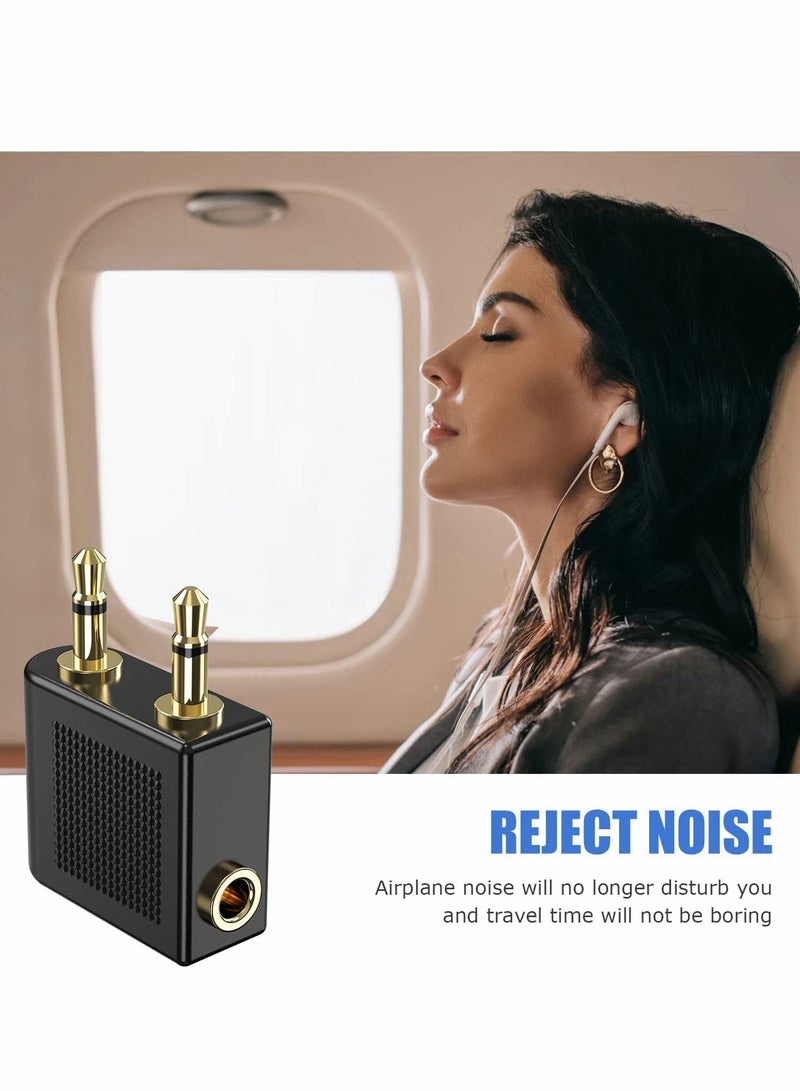 KASTWAVE Airplane Headphone Adapter, 3 Pcs Gold Plated 3.5mm Male to 3.5mm Female Stereo Aux Jack Headphone Adapter Compatible with More Headphones - Image 2