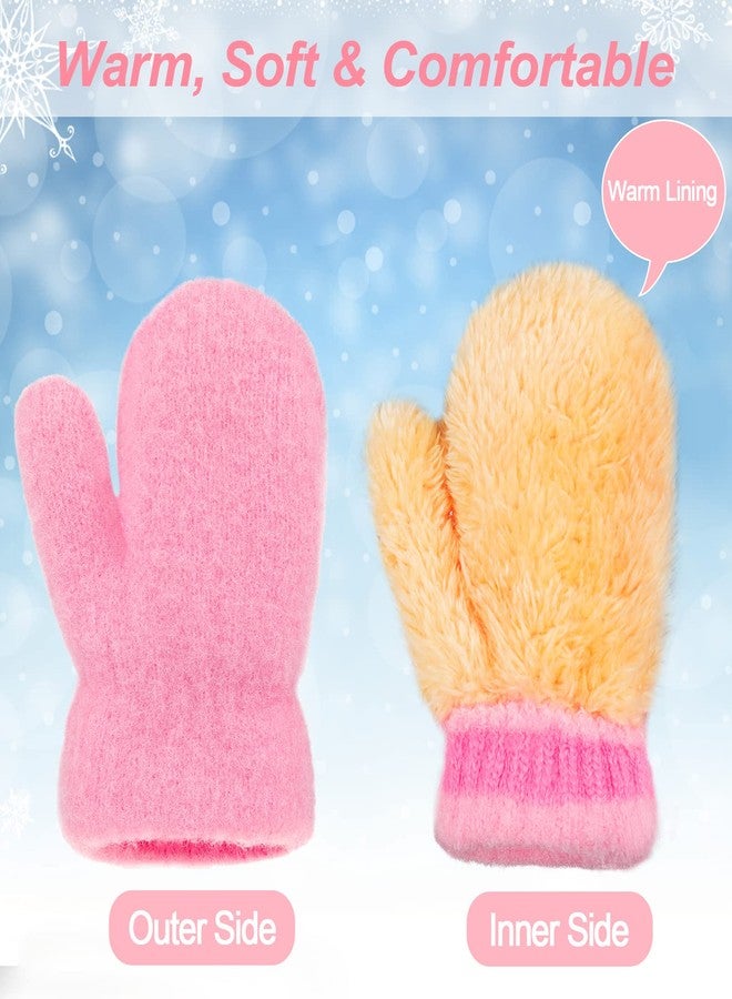 ONESING 2 Pair Toddler Mittens Baby Mittens Fluffy Lining Toddler Gloves Warm Gloves Winter Gloves for Girls Boys - Image 2