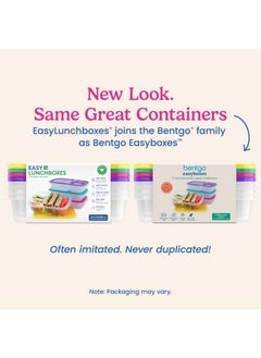 Bentgo Bentgo Easyboxes - Original Stackable Lunch Boxes - Reusable 3-Compartment Food Containers for Kids and Adults - Bento Lunch Box for Meal Prep, School, & Work - BPA Free, Set of 4 (Brights)  - Image 4