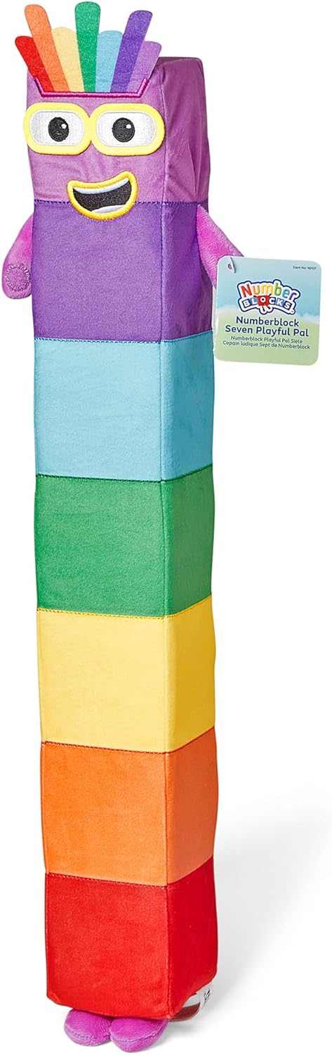 hand2mind hand2mind Numberblock Seven Playful Pal Plush Numbers for Toddlers Preschool Math Learning Toys Stuffed Animal Plushies Counting Blocks Stuffies Kids Birthday Gifts Easter Basket Stuffers  - Image 1