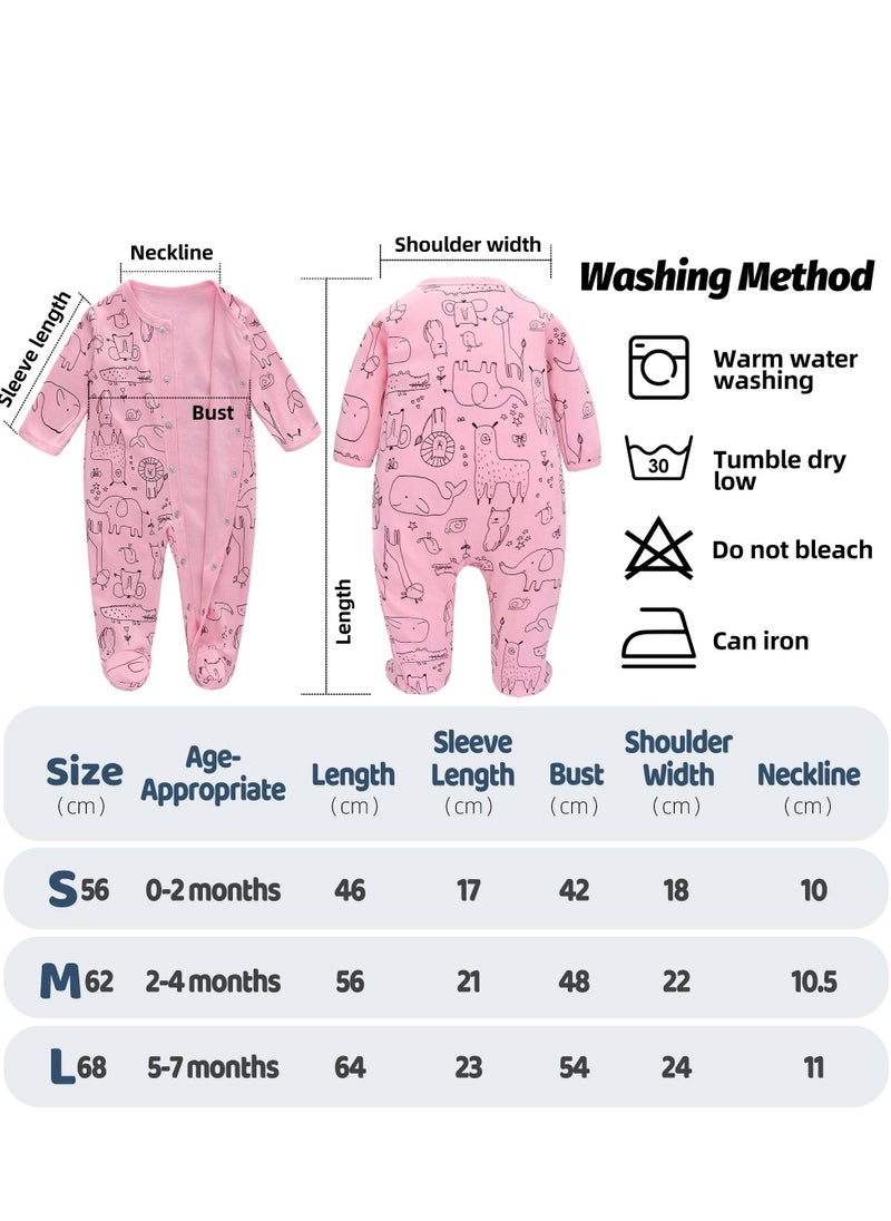 Miracle Baby - 3 PCS Clothing sets Newborn Baby Rompers 100% Cotton Baby onesies Kids pajamas Toddler Girl Clothes - Image 1