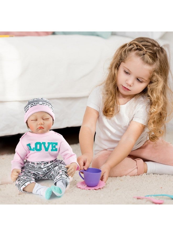 Pedolltree Reborn Baby Girl Doll Clothes Pink Outfits Accesories 8 Pcs Set with Backpack&Diaper for 17-22 Inch Reborn Doll Newborn Girl - Image 5