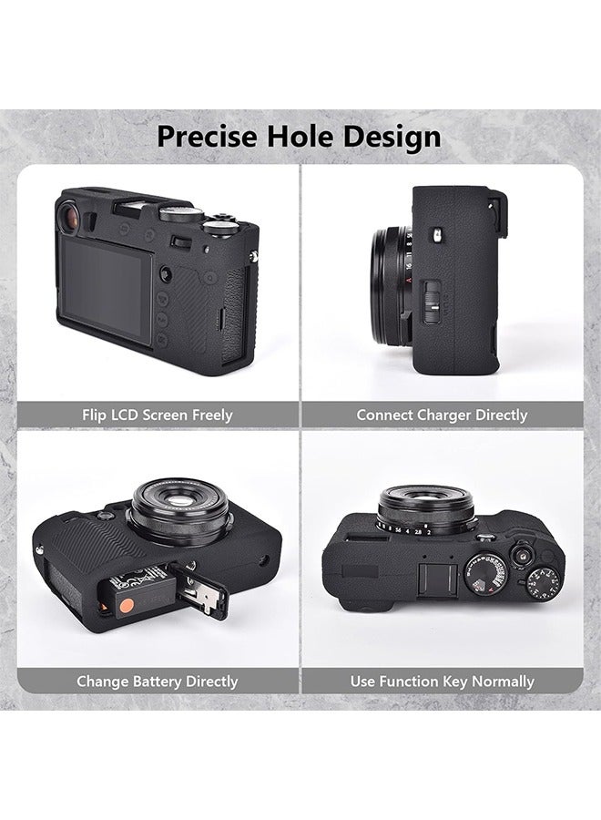 Unewshi Silicone Protective Case for Fujifilm X100VI Camera, Ultra-Thin Soft Rubber Cover, Anti-Scratch Slim Fit Lightweight Camera Shell, Shockproof & Dustproof Camera Case, Black  - Image 4