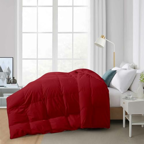 Razzai All-Season Comforter 220 GSM | Super Soft Fluffy & Lightweight Comforter Double Bed Comforter (90" x 90" Inches/228cm x 228cm) - Queen Size - Burgundy - Image 3