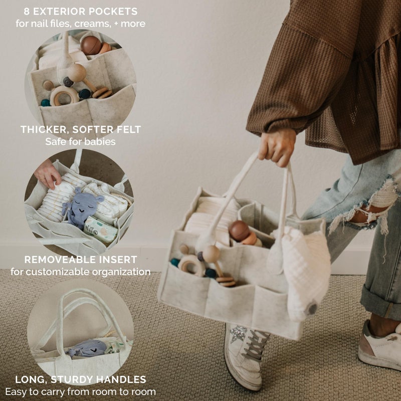 Felt Diaper Caddy Organizer - Image 2