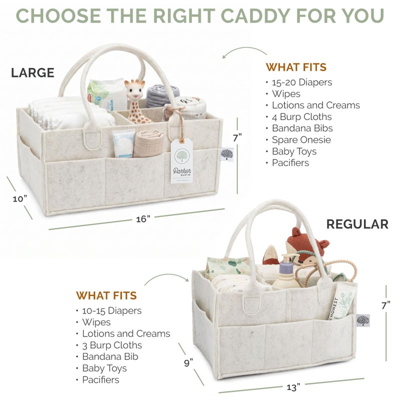 Felt Diaper Caddy Organizer - Image 3