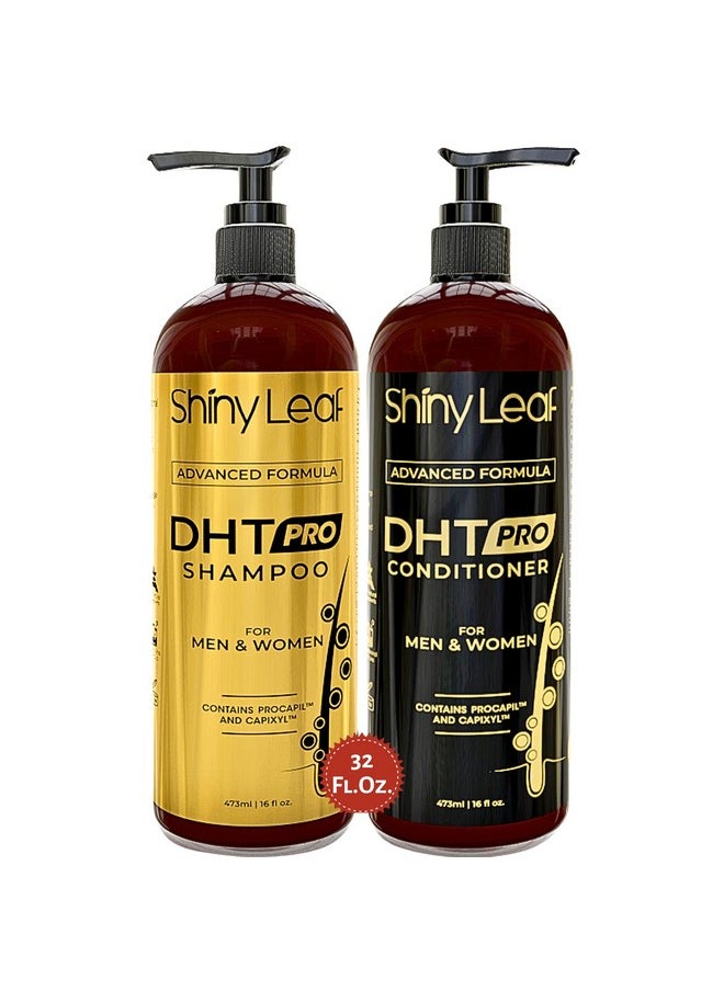 Shiny Leaf - DHT Pro Shampoo and Conditioner Advanced Formula with Procapil and Capixyl, DHT Blockers and Natural Extracts, Hair Loss Solution for Men and Women, Stimulates Follicles, Prevents Thinning Hair - Image 1