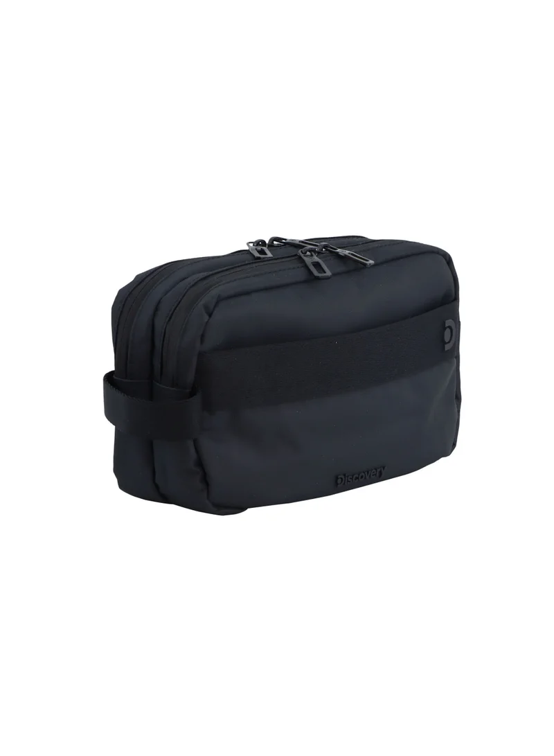 Discovery Black Downtown Travel Toiletry Bag – Eco Recycled Dopp Kit with Multi-Compartment Zipper Organizer & Side Handle | Travel, Gym & Daily Grooming  | Best Price UAE
