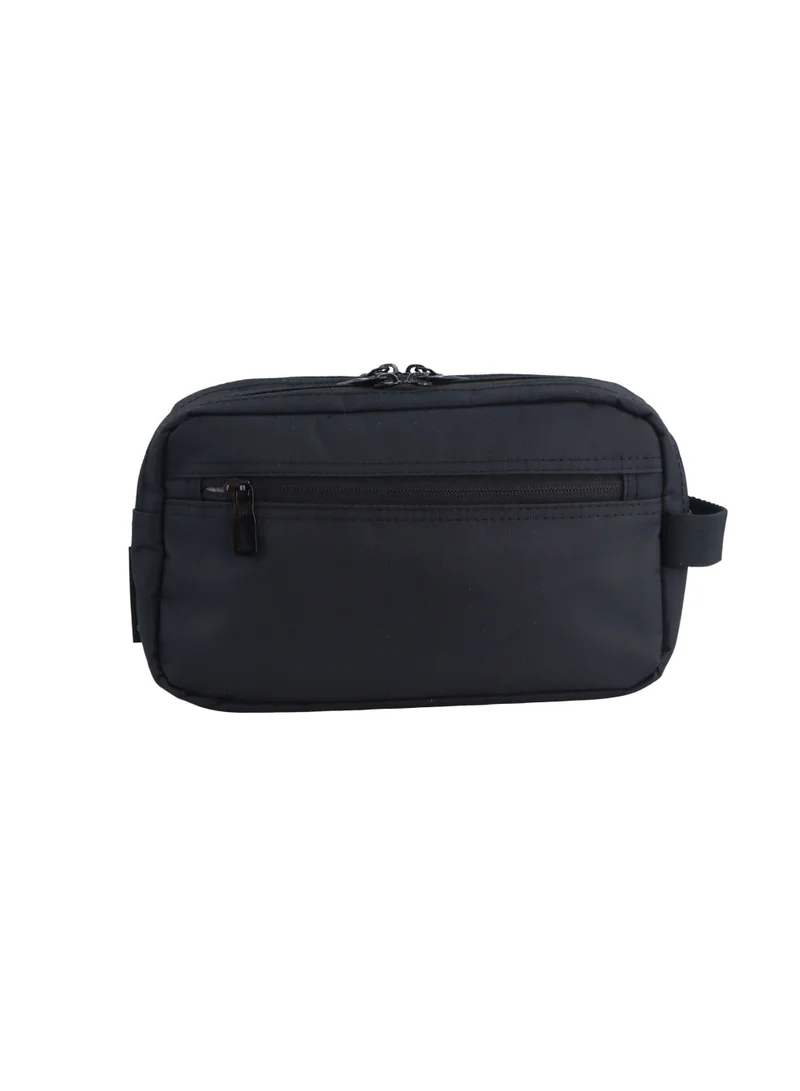 Discovery Black Downtown Travel Toiletry Bag – Eco Recycled Dopp Kit with Multi-Compartment Zipper Organizer & Side Handle | Travel, Gym & Daily Grooming  | Best Price UAE