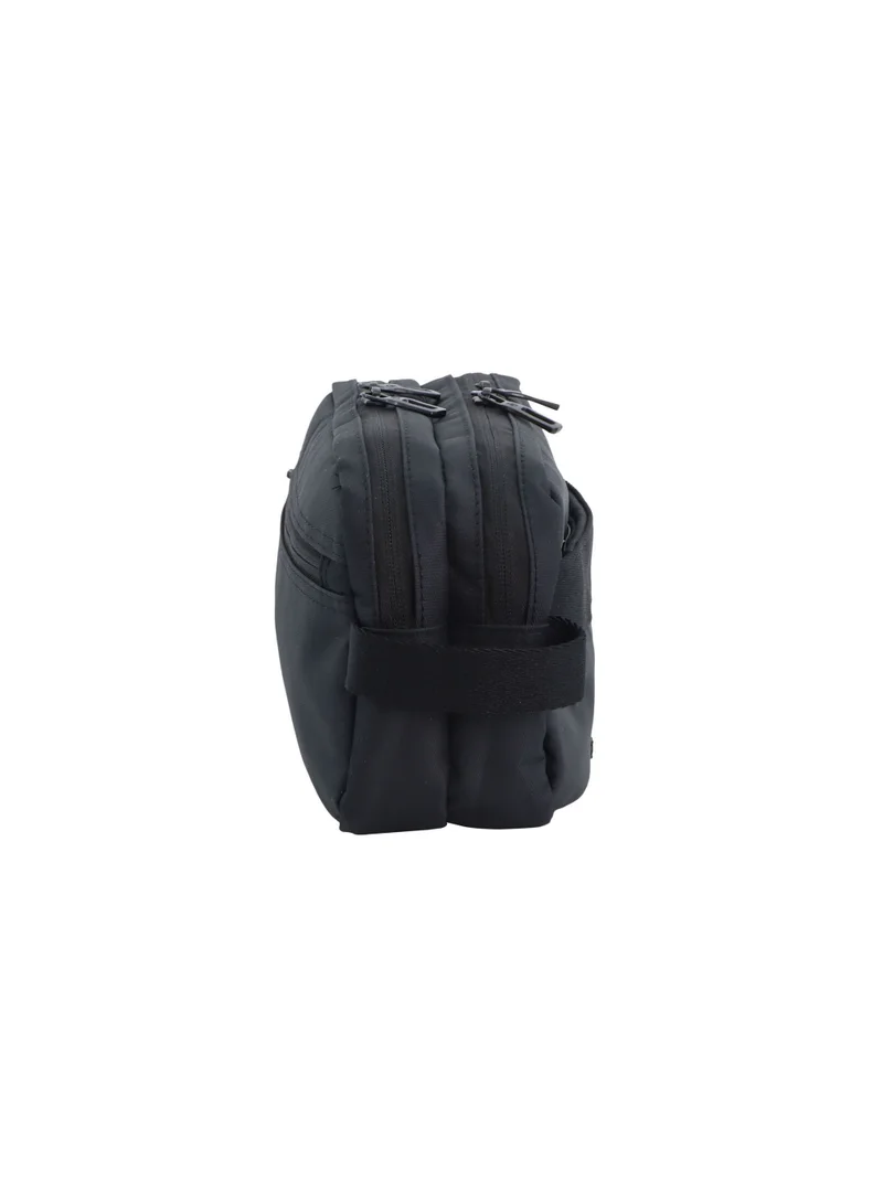 Discovery Black Downtown Travel Toiletry Bag – Eco Recycled Dopp Kit with Multi-Compartment Zipper Organizer & Side Handle | Travel, Gym & Daily Grooming  | Best Price UAE