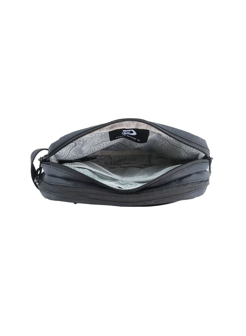 Discovery Black Downtown Travel Toiletry Bag – Eco Recycled Dopp Kit with Multi-Compartment Zipper Organizer & Side Handle | Travel, Gym & Daily Grooming  | Best Price UAE