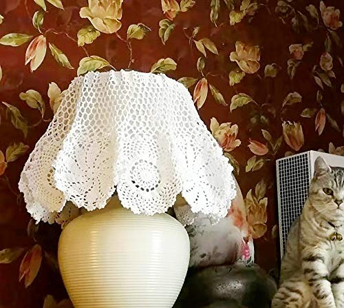 Hetao 100% Cotton Handmade Crochet Round Tablecloth Doilies Lace Table Covers,White, 27 Inch - Image 5