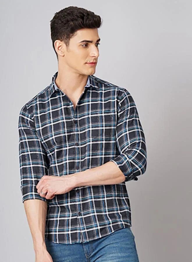 Take Two Men Checked Spread Collar Shirt By HardSoda