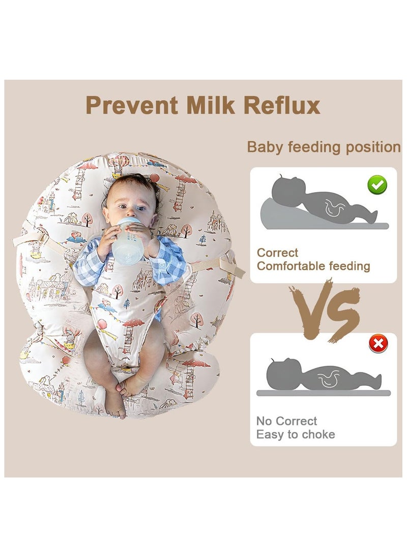 YQbest Baby Lounger, Infant Sleeping Nest Milk Feeding Wedge, Sleep Mattress Crib 15° Incline Nursing Breastfeed Pillow With Removable Cover, Kid Bed Neck Support Cushion for Newborn Child  - Image 4