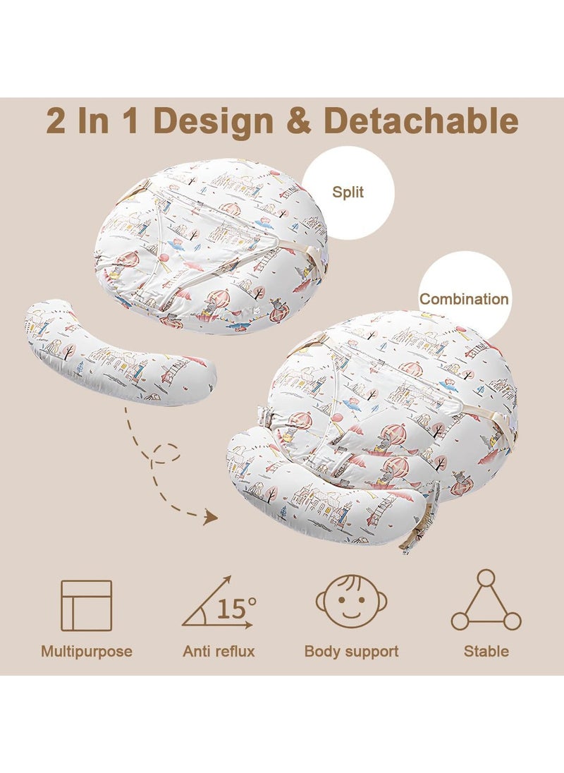 YQbest Baby Lounger, Infant Sleeping Nest Milk Feeding Wedge, Sleep Mattress Crib 15° Incline Nursing Breastfeed Pillow With Removable Cover, Kid Bed Neck Support Cushion for Newborn Child  - Image 5