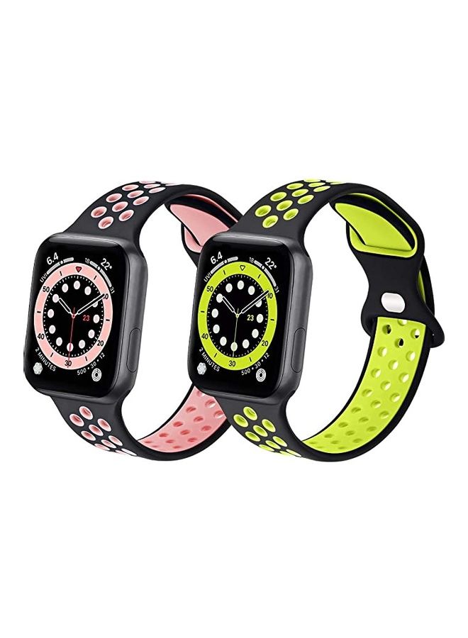 ICS 2-Piece Replacement Bands For Apple Watch SE/6/5/4/3/2/1 42/44 mm Multicolour - Image 1