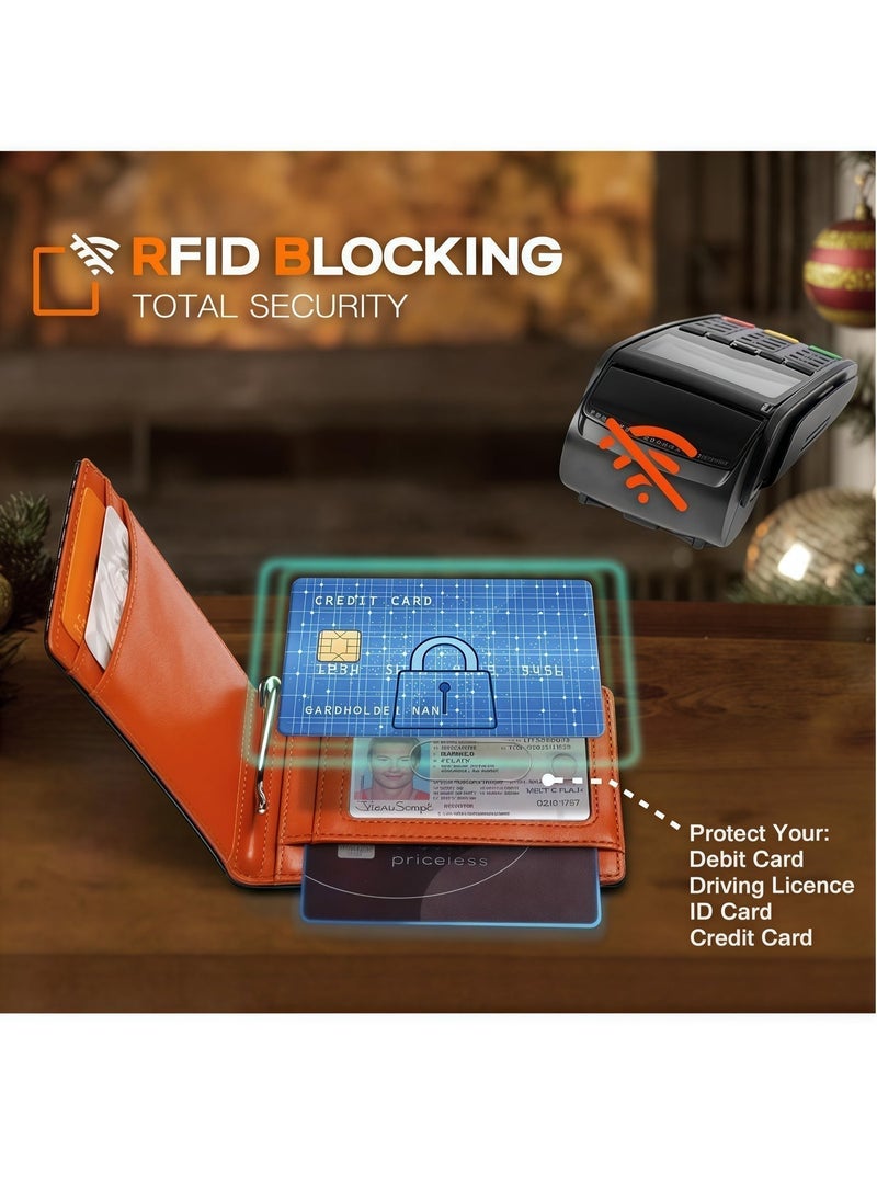 Men's Wallet - RFID Blocking Compact Wallet - Solid Color Wallet, PU Wallet, Scratch-Resistant, Secure and Reliable - Image 3