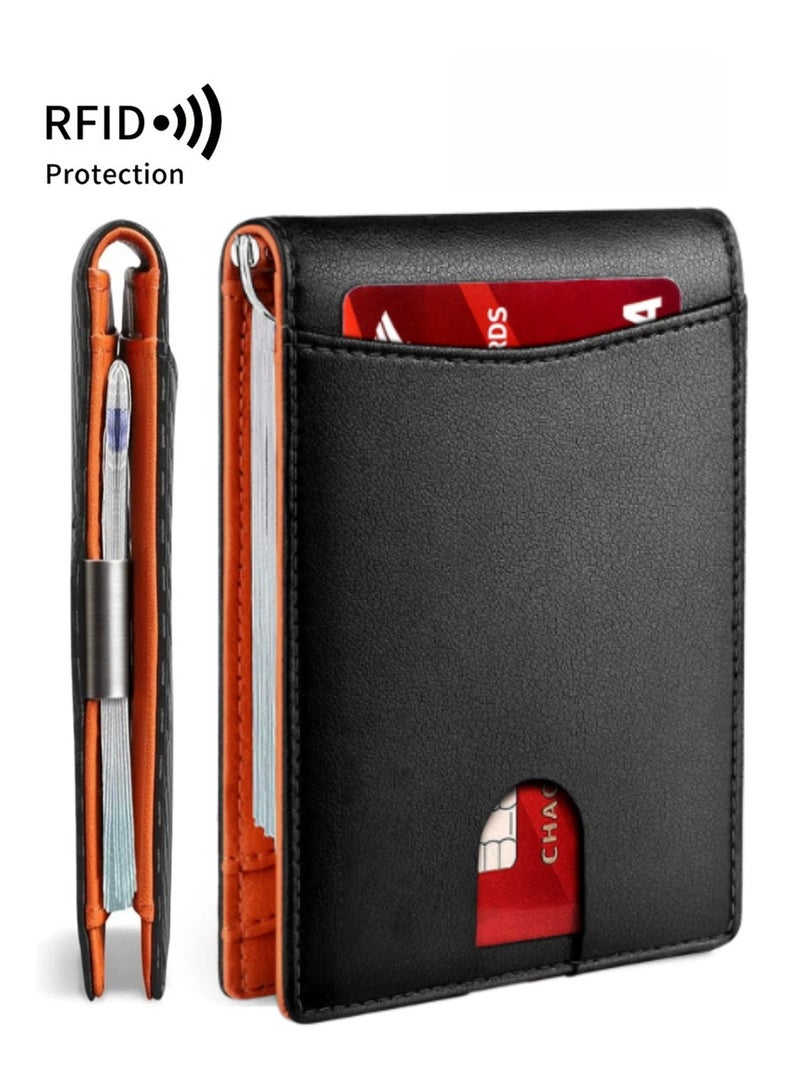 Men's Wallet - RFID Blocking Compact Wallet - Solid Color Wallet, PU Wallet, Scratch-Resistant, Secure and Reliable - Image 1