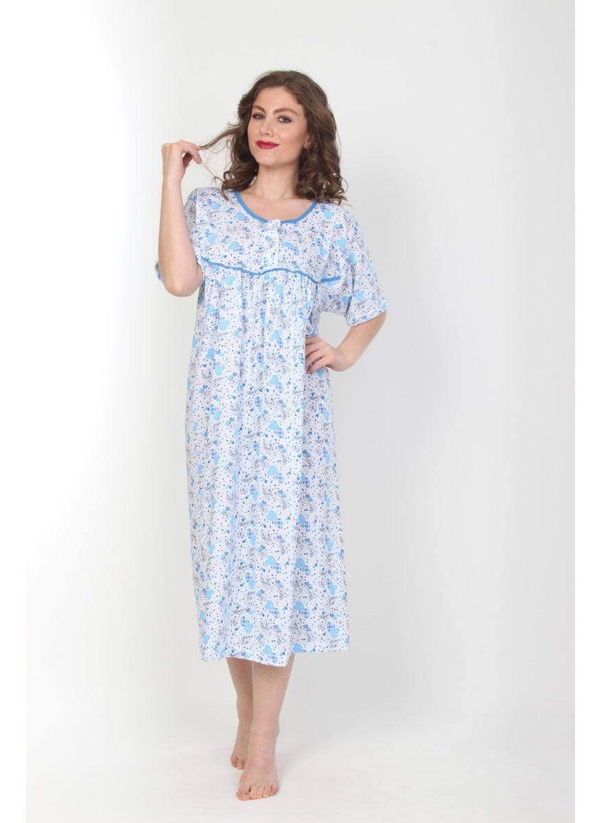Seva - Mother's Nightgown Short Sleeve Battal Comfortable Fit Nightgown - Image 1