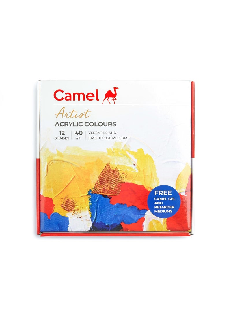 camel Camel Artist 40ml Acrylic Color Shade - 12 Shades (Multicolor)  - Image 1
