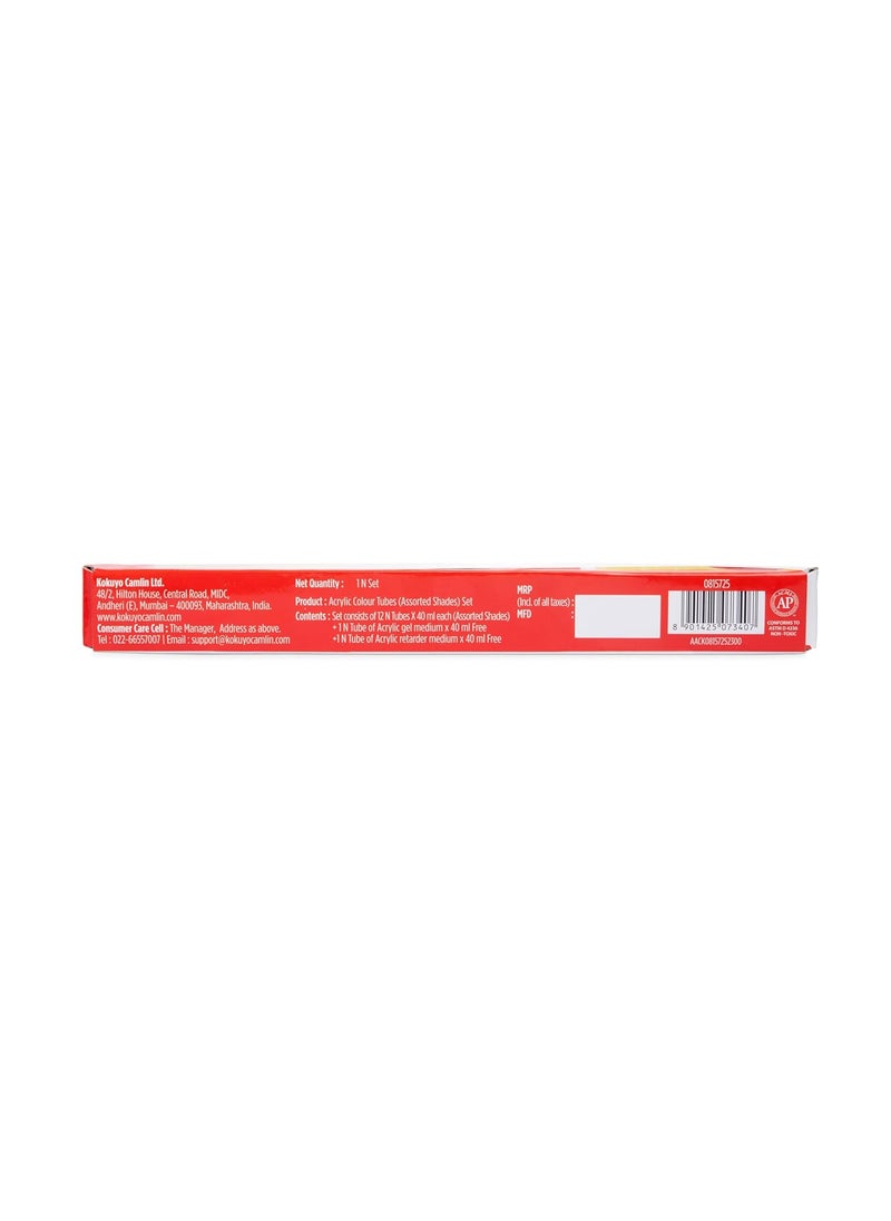 camel Camel Artist 40ml Acrylic Color Shade - 12 Shades (Multicolor)  - Image 5