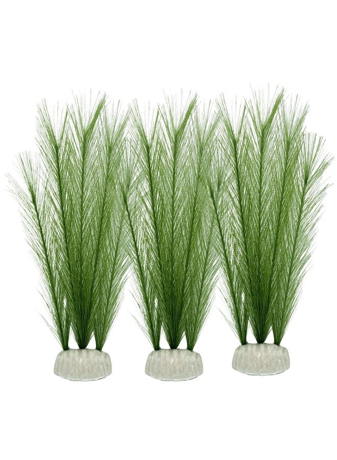 M2cbridge Fish Tank Artificial Silk Green Water Plants Aquarium Decor Soft Grass 3 Pack,8" - Image 1