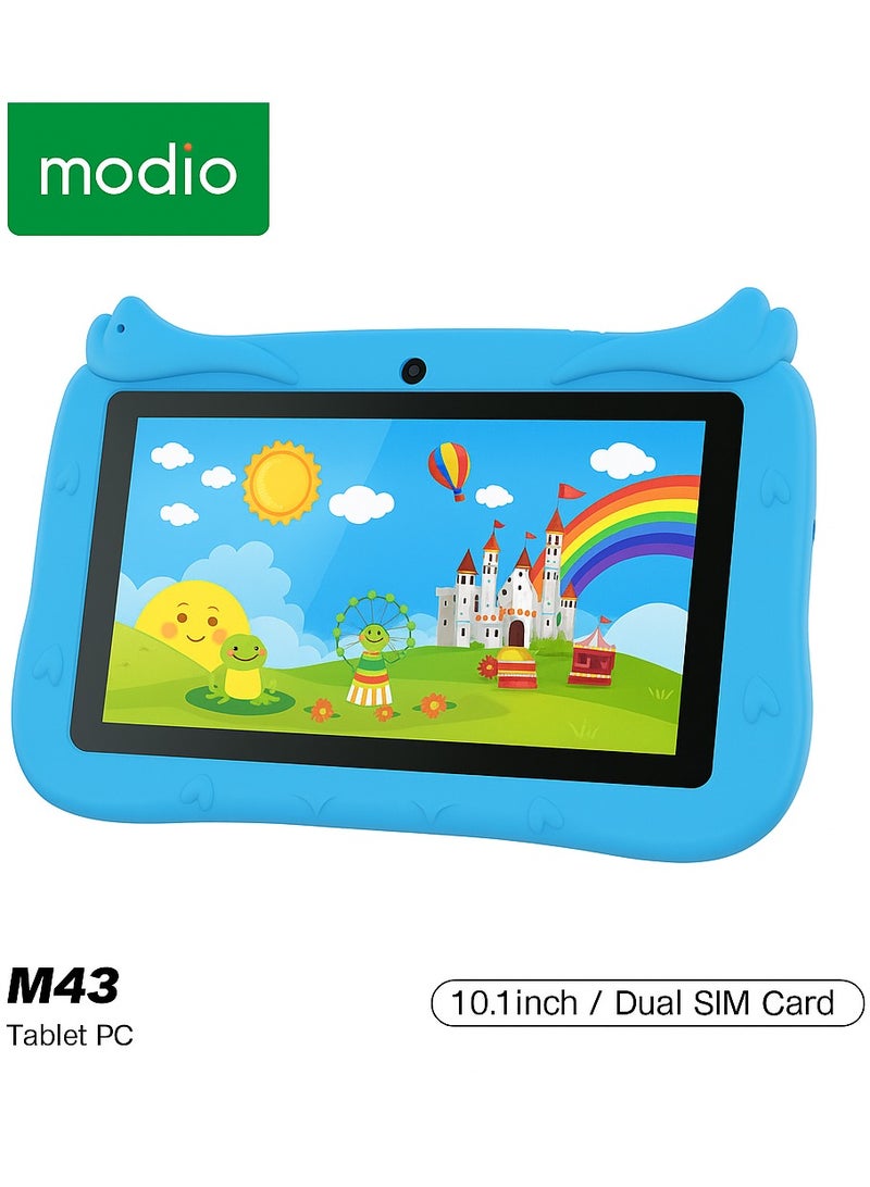 MODIO TAB Modio M43 Kids Tablet – 10.1" HD IPS Display | 8GB RAM + 512GB ROM | Dual SIM | 5MP Front + 8MP Rear Cameras | 8,000mAh Battery | Android OS | Owl Shockproof Case | Free Gifts Included | Colour: Blue - Image 2