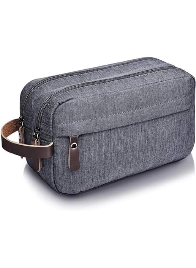 HOOKOR Toiletry Bag for Men, Large capacity waterproof Nylon Travel Toiletry Bag Dopp Kit (grey) - Image 1