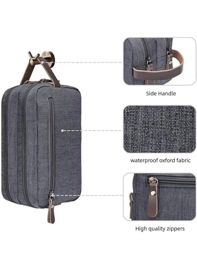 HOOKOR Toiletry Bag for Men, Large capacity waterproof Nylon Travel Toiletry Bag Dopp Kit (grey) - Image 2