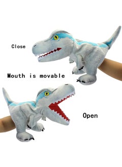 Y&D 4 Pieces Dinosaur Hand Puppets Set Jurassic World Stuffed Animal Soft Plush Toy Open Movable Mouth Finger Gift Birthday Gifts For Kids Creative Role Play  - Image 4