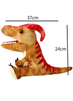 Y&D 4 Pieces Dinosaur Hand Puppets Set Jurassic World Stuffed Animal Soft Plush Toy Open Movable Mouth Finger Gift Birthday Gifts For Kids Creative Role Play  - Image 5