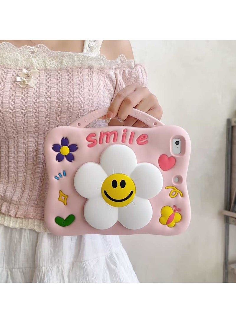 general For Samsung A9 X110/X115 8.7 inch a cartoonish flower with a smiley face Handheld with Pen Slot Drop-proof Thickened Silicone Case - Image 4