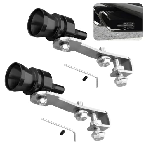 ijuicy 2 PCS Car Turbo Whistle Exhaust Muffler Pipe Whistle Turbo Sound Whistle Exhaust Muffler Aluminum Car Turbo Sound Simulator Universal Modification Accessories for Most Cars Black M - Image 1