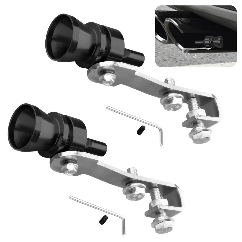 ijuicy 2 PCS Car Turbo Whistle Exhaust Muffler Pipe Whistle Turbo Sound Whistle Exhaust Muffler Aluminum Car Turbo Sound Simulator Universal Modification Accessories for Most Cars Black M - Image 3