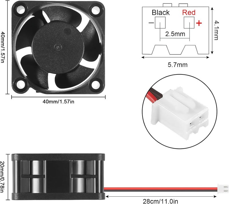 AITIAO 4Pcs 40mm Brushless Cooling Fan DC 24V 3D Printer Micro 24 Volt Quiet Fans 4020 Oil Bearing Fan Brushless Cooling Fan 40mmx20mm 2PIN - Image 3