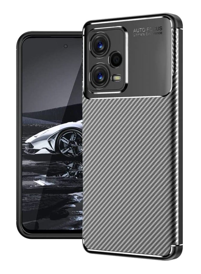 Cover Xiaomi Poco X5 5G  , - Protection Brushed Carbon Fiber Cover Shockproof - With Ultra Protection For Camera - Anti-Scratch Case Slip-Resistant - Black  - Image 1